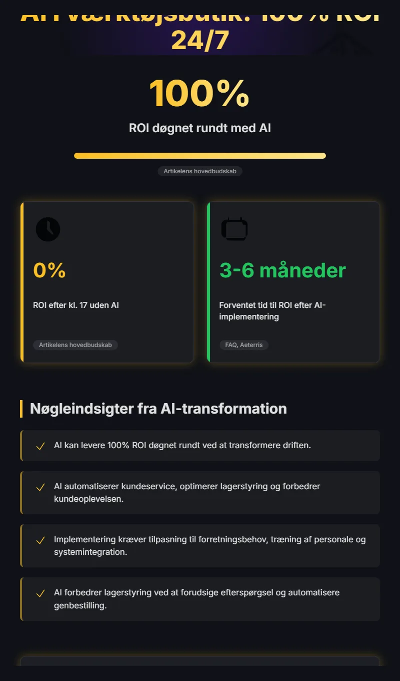 Infographic: Roi Af Ai I Vaerktoejsbutik Fra 0 Efter 17 Til 100 247 Det K