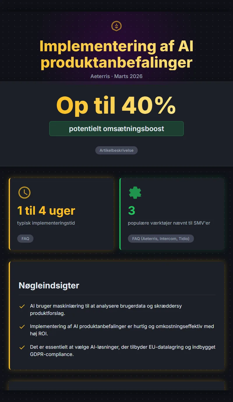Infographic: Saadan Implementerer Du Ai Produktanbefalinger Komplet Guide